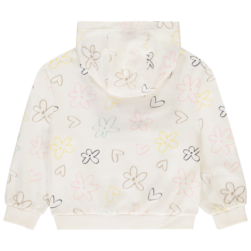 Sudadera con capucha de felpa estampada de flores niña 