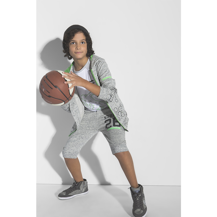 Bermudas de muletón con tiro bajo y estampados de fantasía 