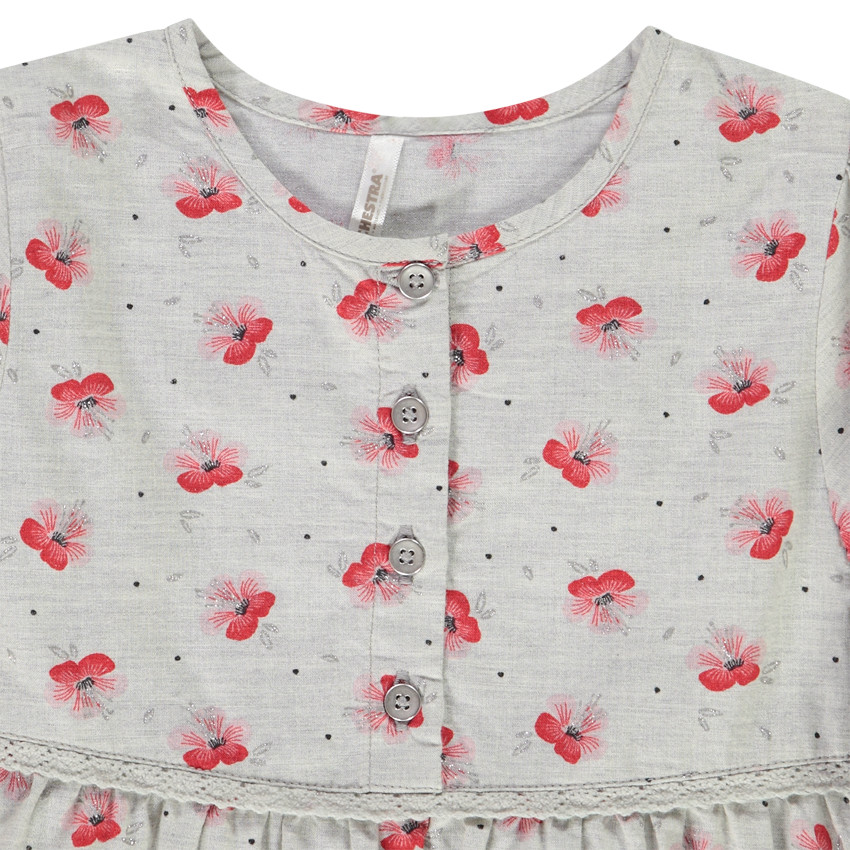 Ensemble tunique en coton chiné imprimé hibiscus + caleçon uni pour bébé fille Main Ensemble tunique en coton chiné imprimé hibiscus + caleçon uni pour bébé fille