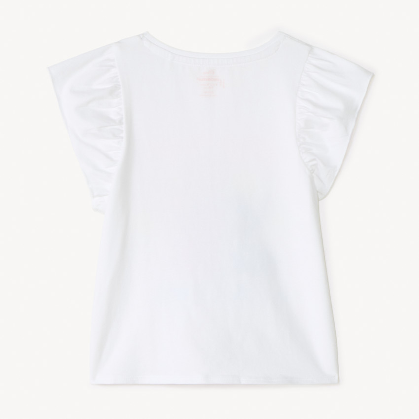 Camiseta de manga corta con volantes de Stitch y Angel de Disney para niña 