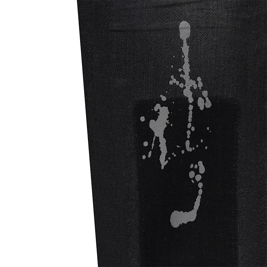 Júnior - Vaqueros de efecto usado y arrugado con zonas desgastadas y manchas de pintura 