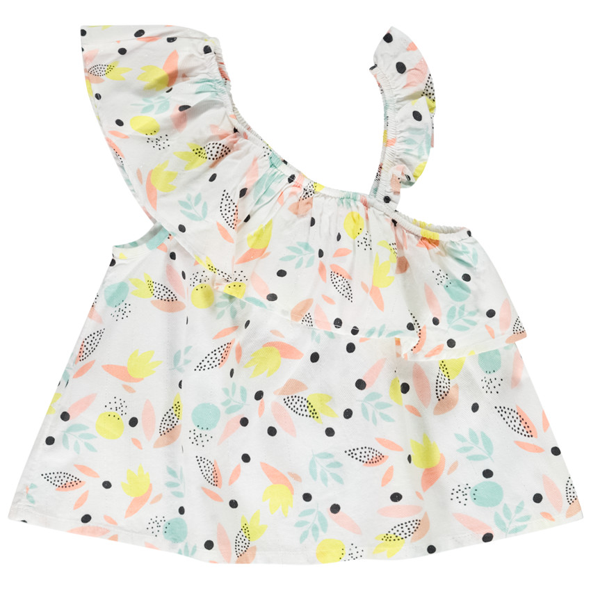 Túnica asimétrica estampada hojas para niña 