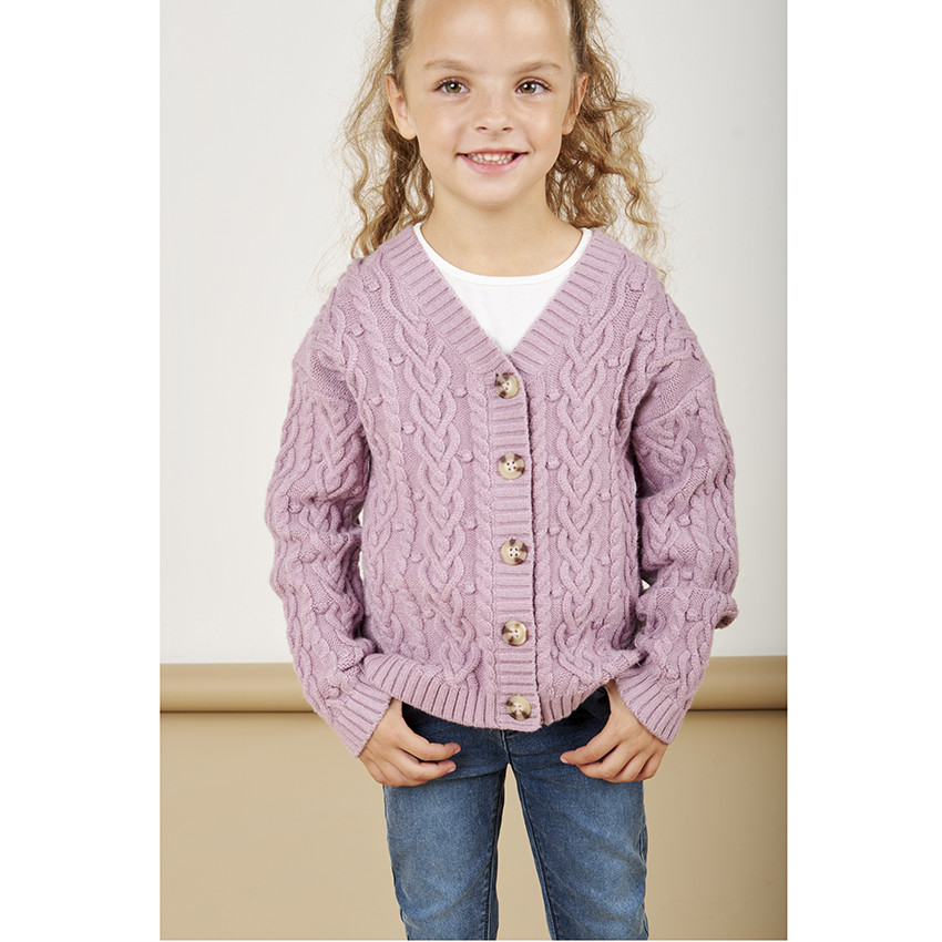 Chaqueta de punto con vueltas para niña 