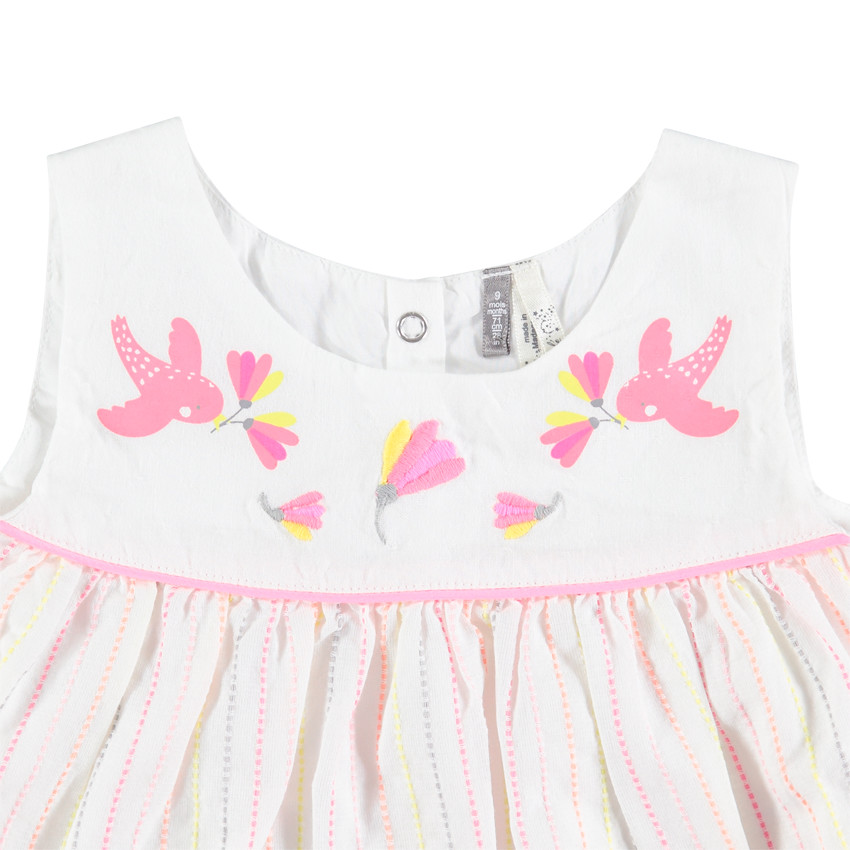 Conjunto de túnica sin mangas de rayas con pantalón con volantes 