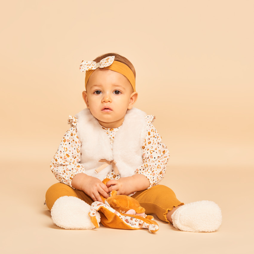 Ensemble 3 pièces avec tunique léopard pour bébé fille 