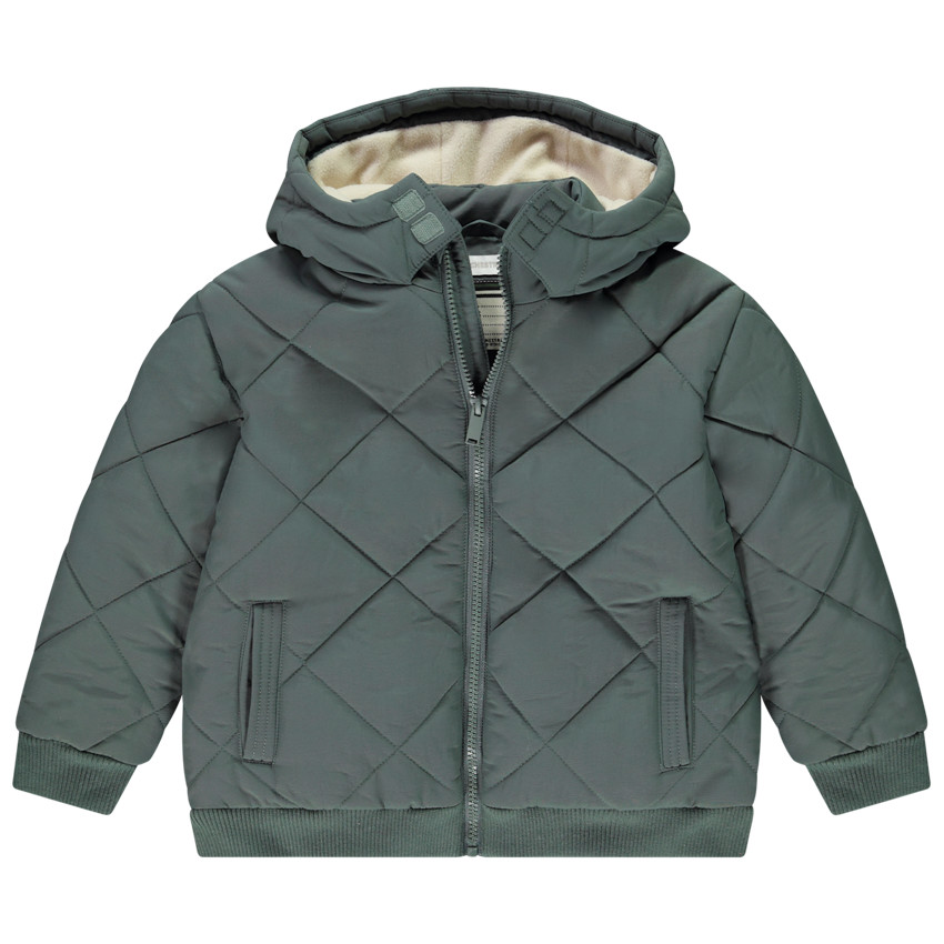 Chaqueta de nylon lisa con forro de micropolar para niño 