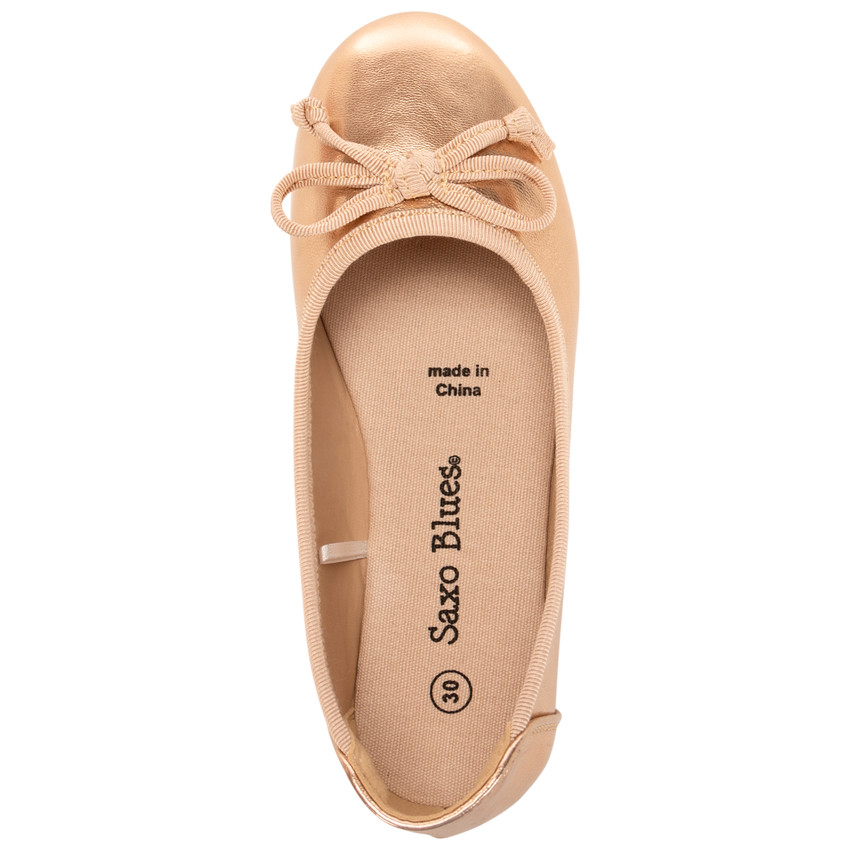 Ballerines rose gold n ud effet m tallis pour fille