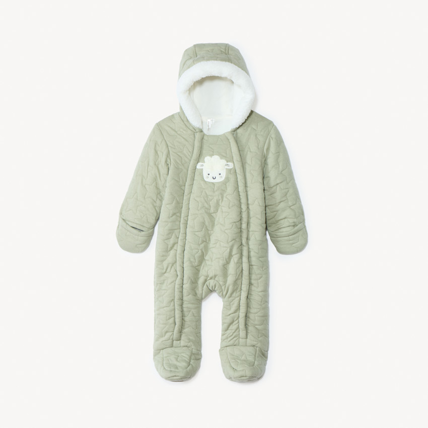 Combi-pilote matelassé et brodé mouton pour bébé avec finitions différentes selon l'âge 