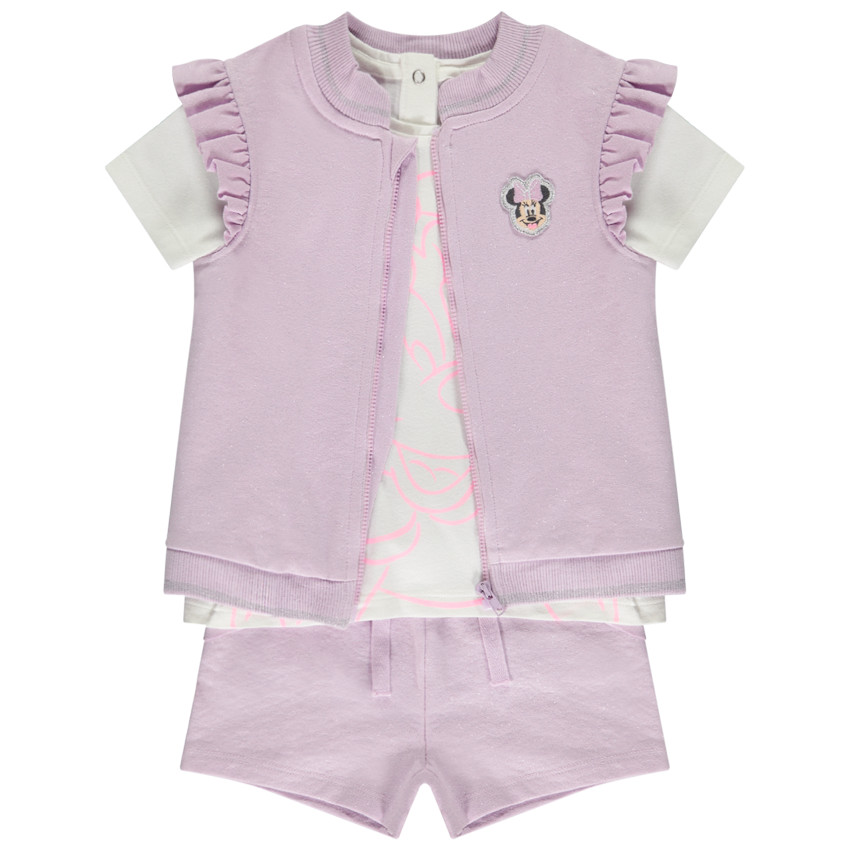 Conjunto de 3 piezas de felpa con chaleco Minnie Disney para bebé niña  Additional Conjunto de 3 piezas de felpa con chaleco Minnie Disney para bebé niña