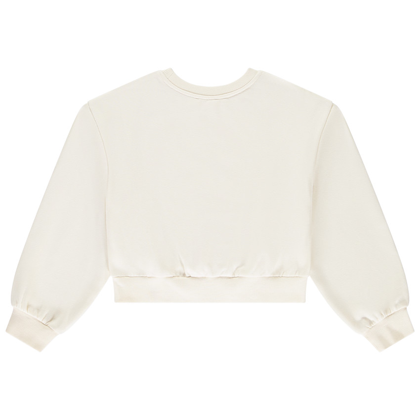 Sudadera de felpa francesa corta lisa con bordado inglés para niña  Additional Sudadera de felpa francesa corta lisa con bordado inglés para niña