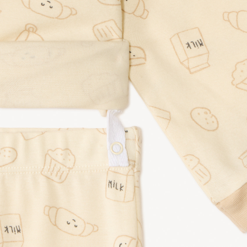 Set de pyjama long 2 pièces imprimé breakfast pour bébé garçon 