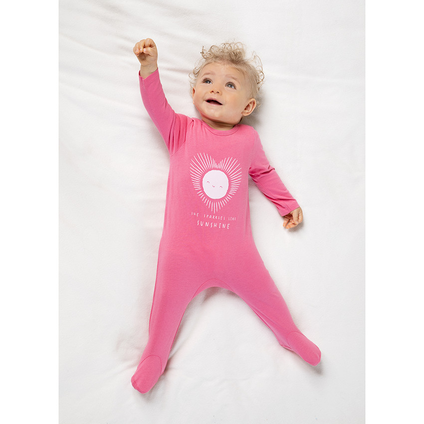 Pelele jersey rosa estampado corazón  