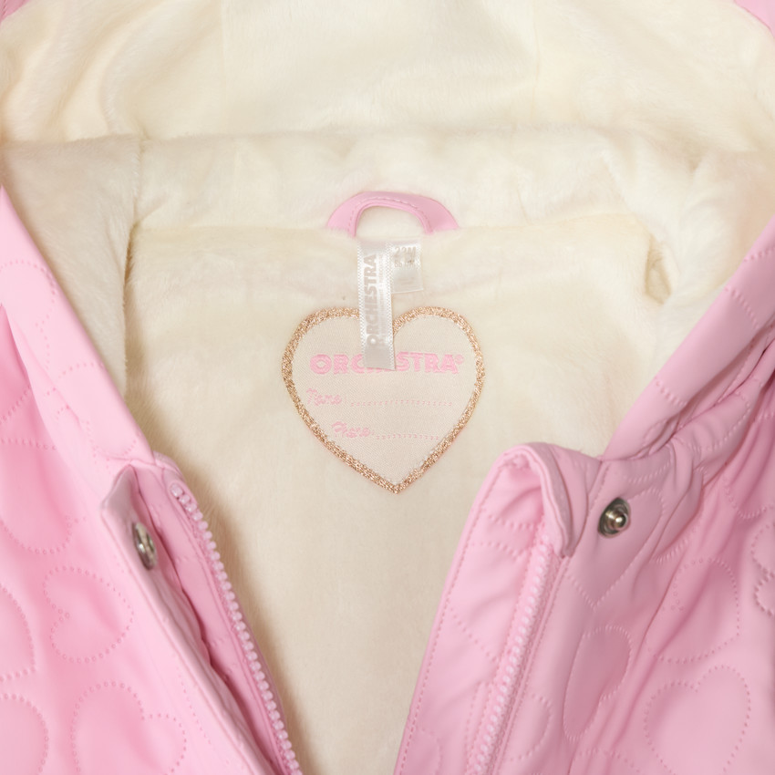 Parka de bebé niña acolchada con corazones 