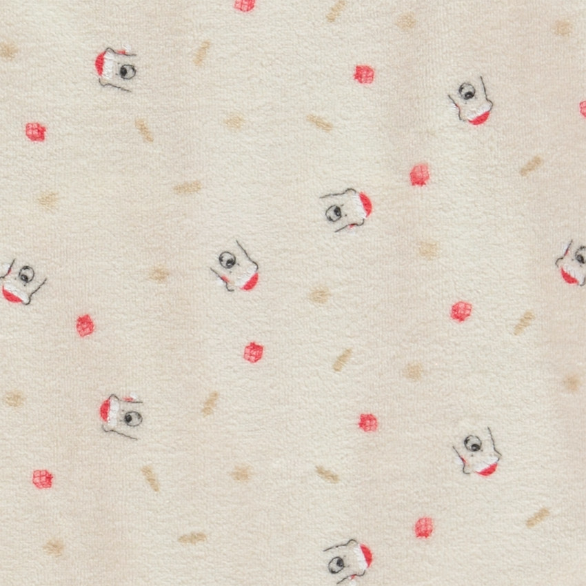 Pelele de terciopelo estampado de Navidad para bebé con diferentes aperturas según la edad 