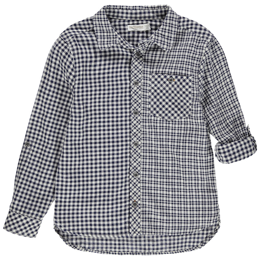 Camisa de manga larga de cuadros de vichy y bolsillo  Additional Camisa de manga larga de cuadros de vichy y bolsillo