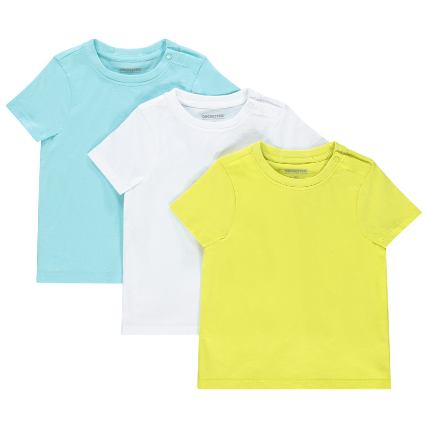 Pack de 3 camisetas de manga corta lisas de algodón orgánico 