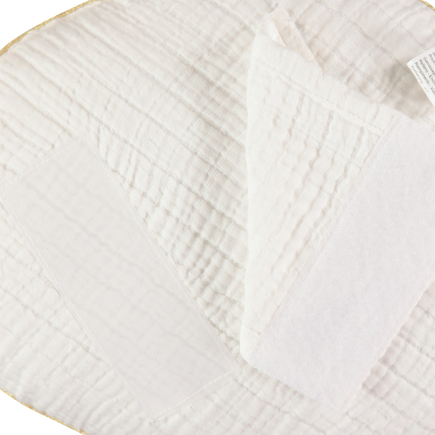 Cojín decorativo en gasa de algodón forma hoja modulable 