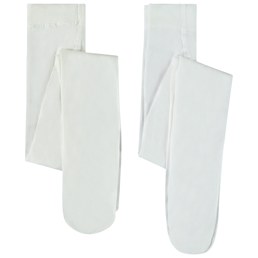 Lote de 2 pantys finos lisos para niña 