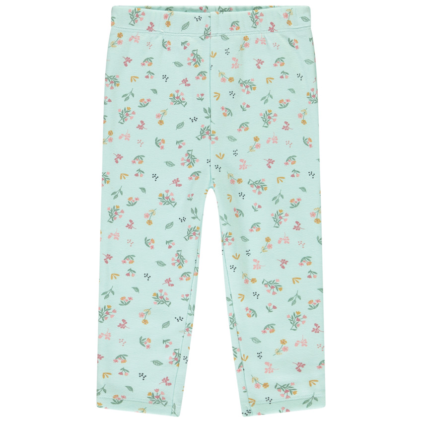 Pijama de 2 piezas con estampado de flores para niña con acabados variados según la edad. 
