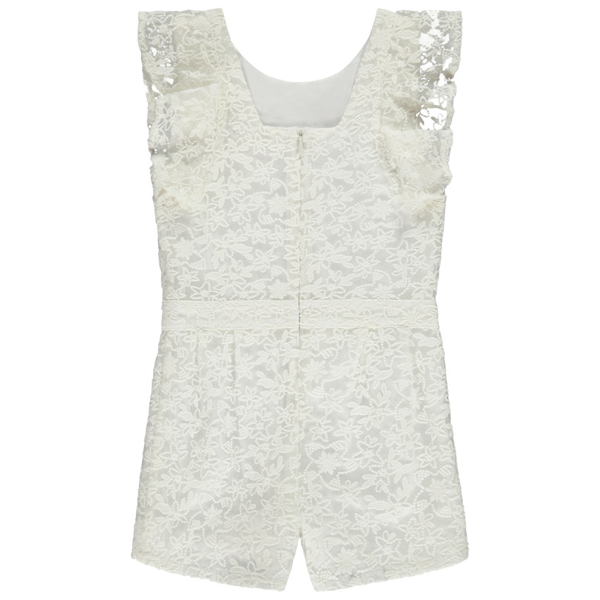 Mono corto de ceremonia en organza bordada para niña 