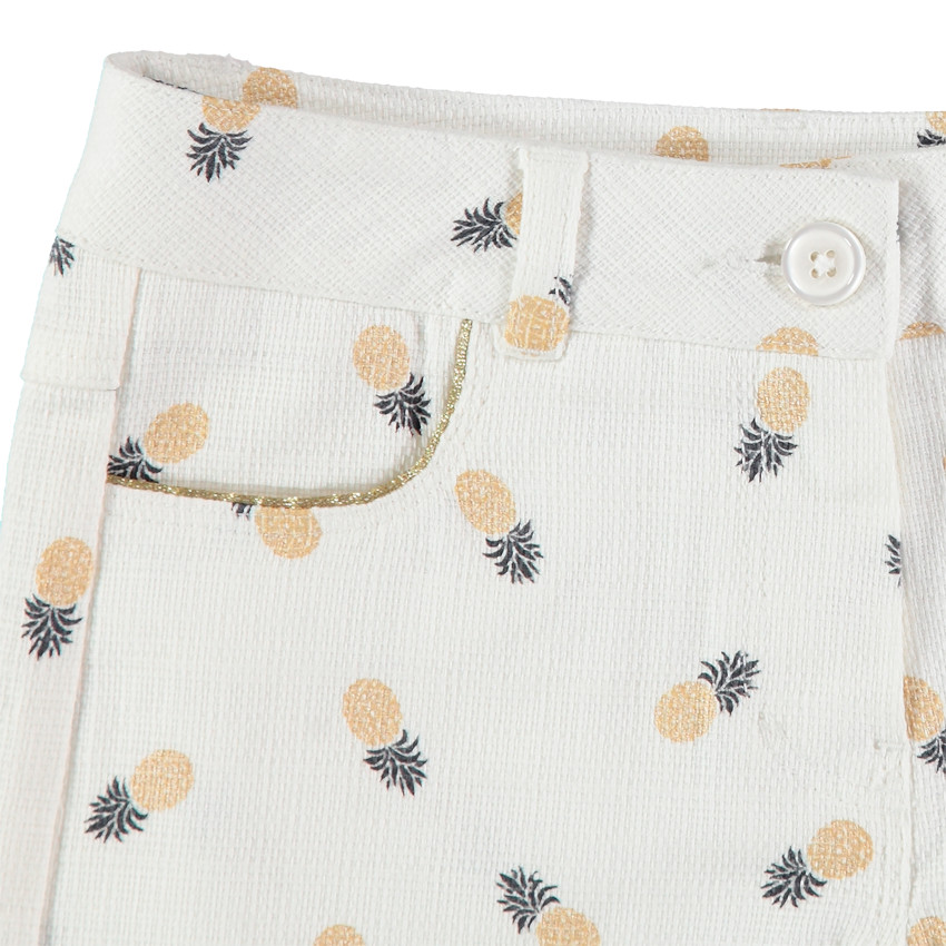 Short en coton natté print ananas 
