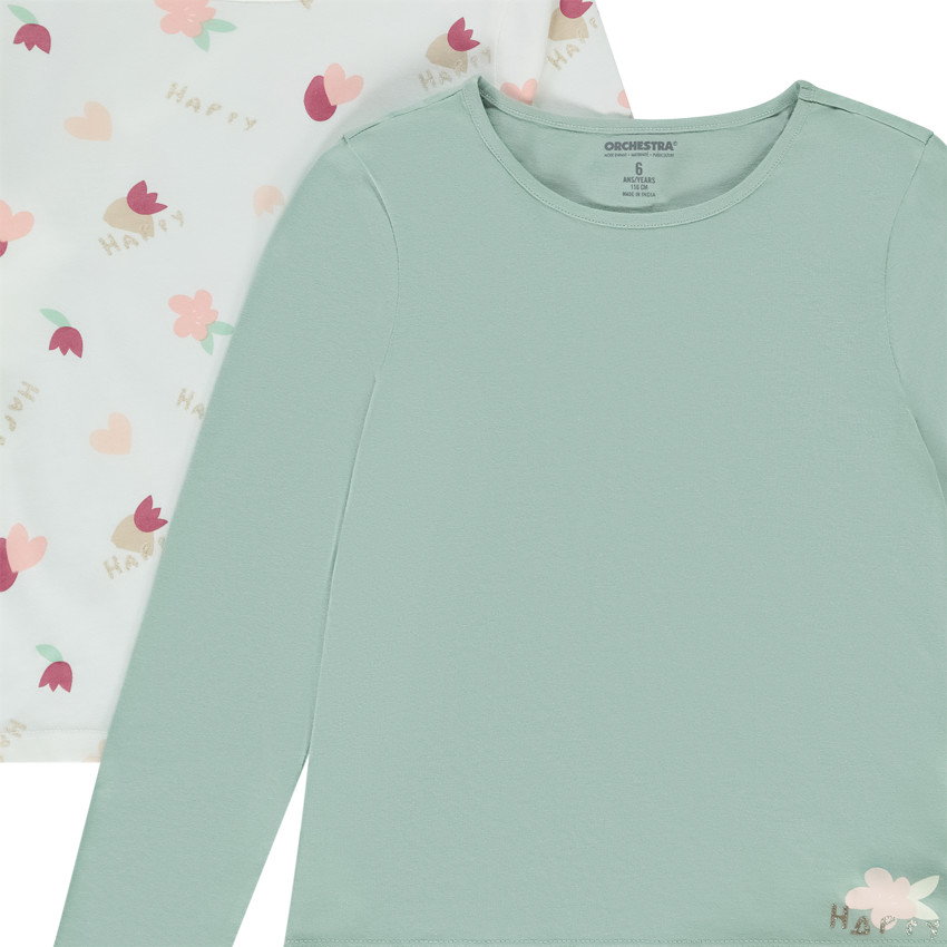 Lote de 4 camisetas de manga larga con estampado para niña 