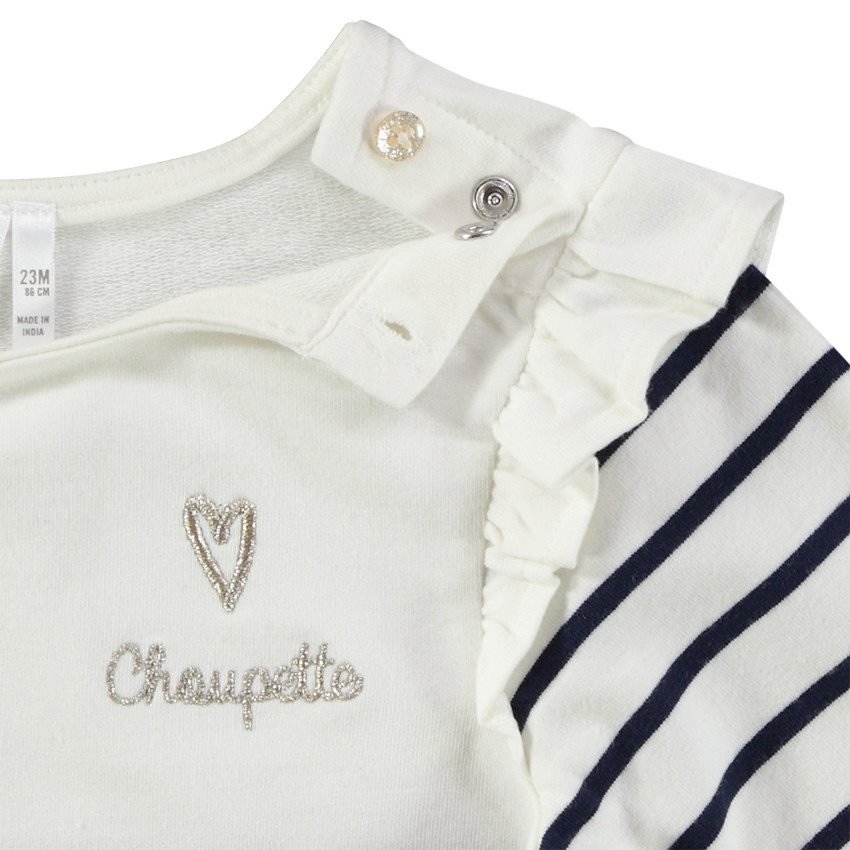 Camiseta de manga larga estilo marinero para niña bebé 