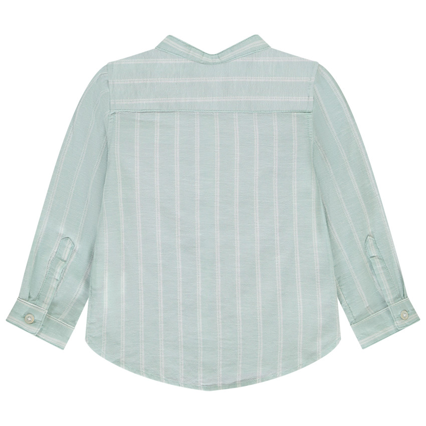 Camisa de manga larga a rayas con cuello mao para bebé niño 