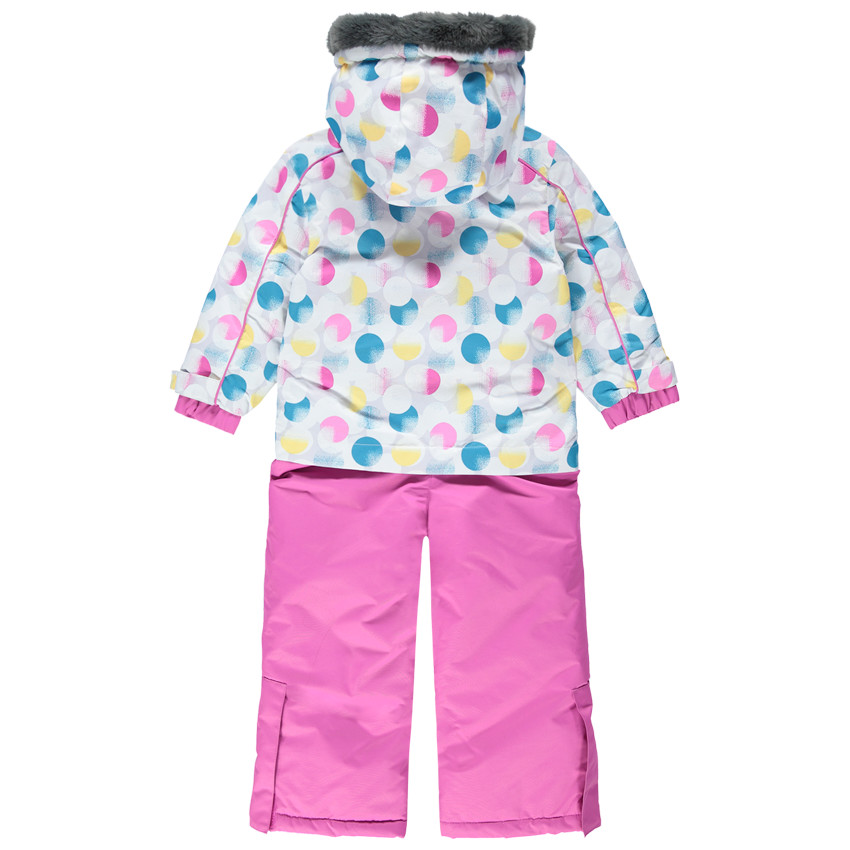 Mono de esquí con efecto 2 en 1 con lunares de colores all over 