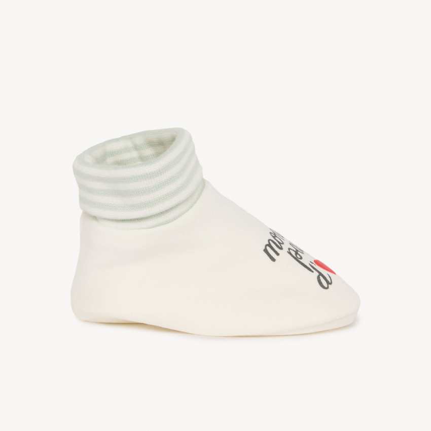 Patucos estampados "Mon papa/Ma maman d