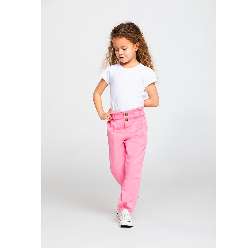 Pantalón de lyocell rosa para niña 