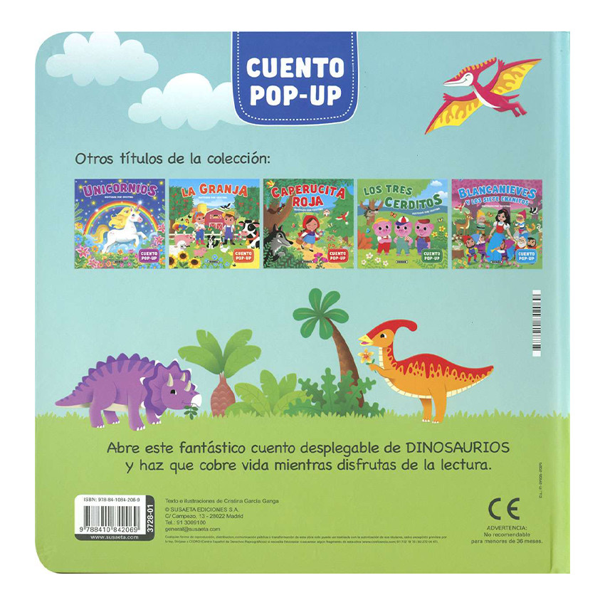 Cuento pop-up dinosaurios + 5 años 