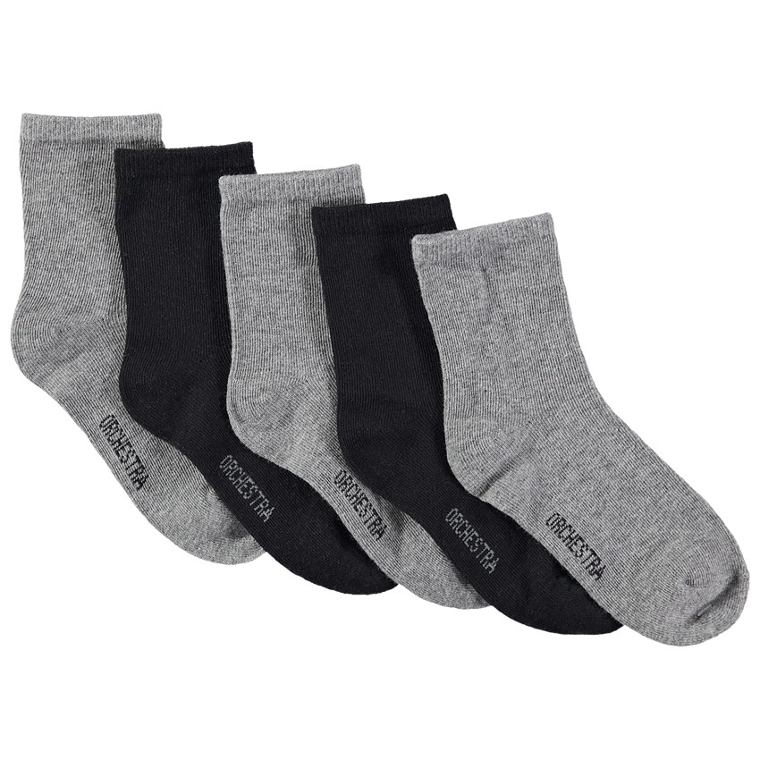 Juego de 5 pares de calcetines lisos grises/negros  Additional Juego de 5 pares de calcetines lisos grises/negros