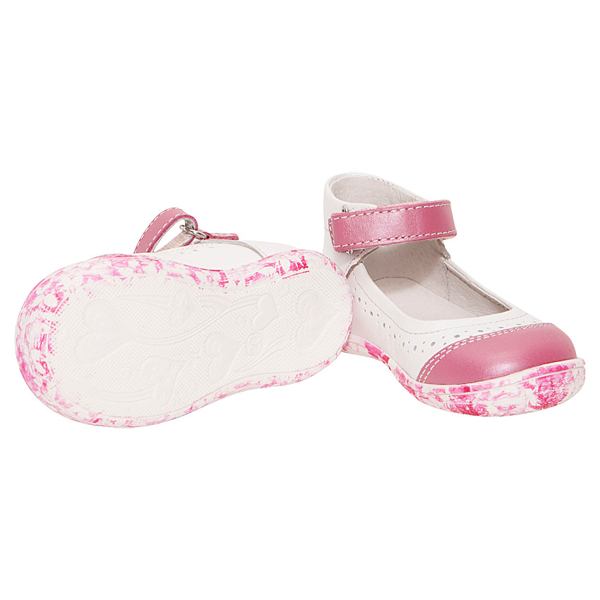 Merceditas bicolor de cuero y suelas de flores 