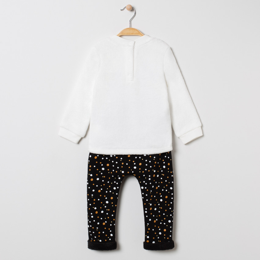 Jogging bi-matière à détails brodés et pantalon imprimé 