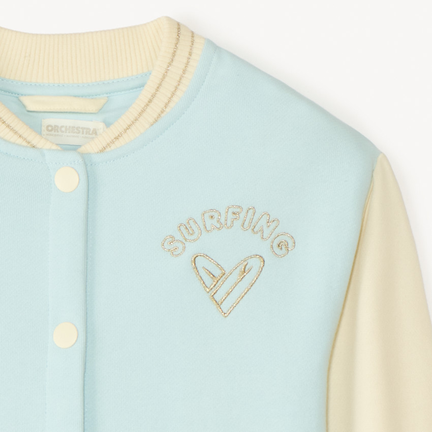 Chaqueta teddy con inscripción 3D para niña 