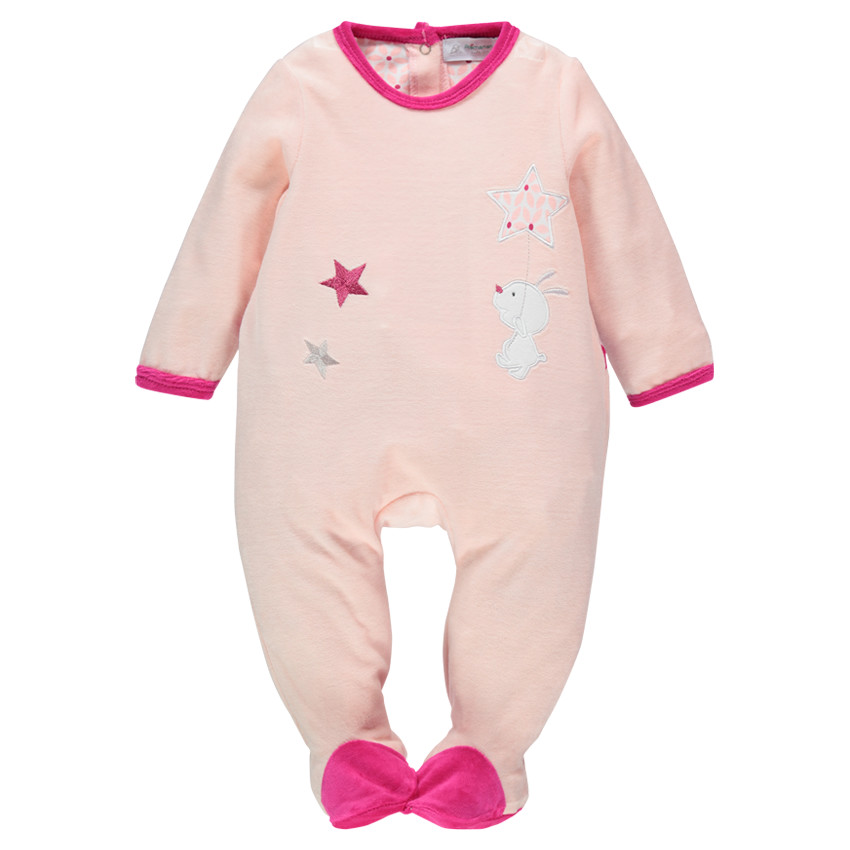 Pelele de terciopelo bordado con apertura adaptada a la edad 