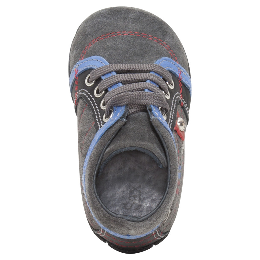 Botas de piel con cordones y estampado  