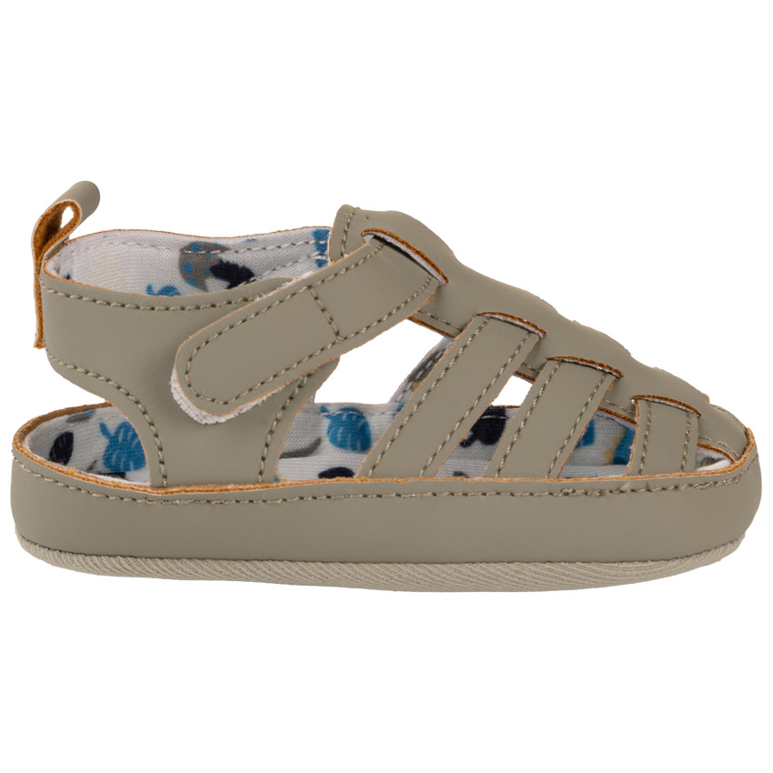 Sandalias cerradas con velcro y forro estampado para bebé niño 