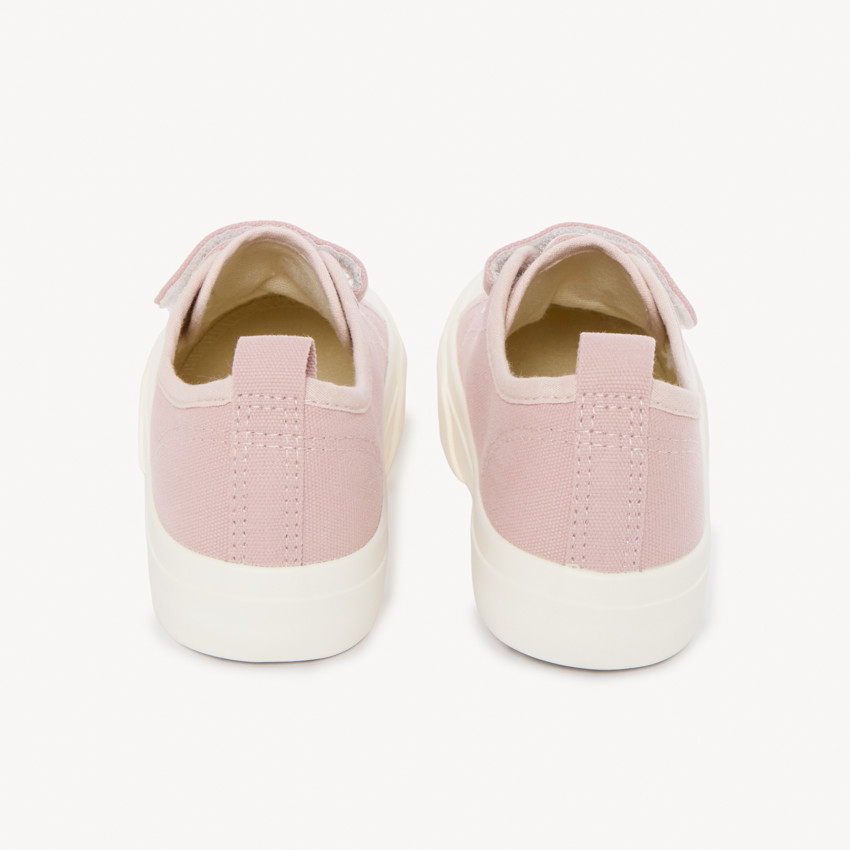 Zapatillas bajas de lona con velcro y cordones elásticos para niña 