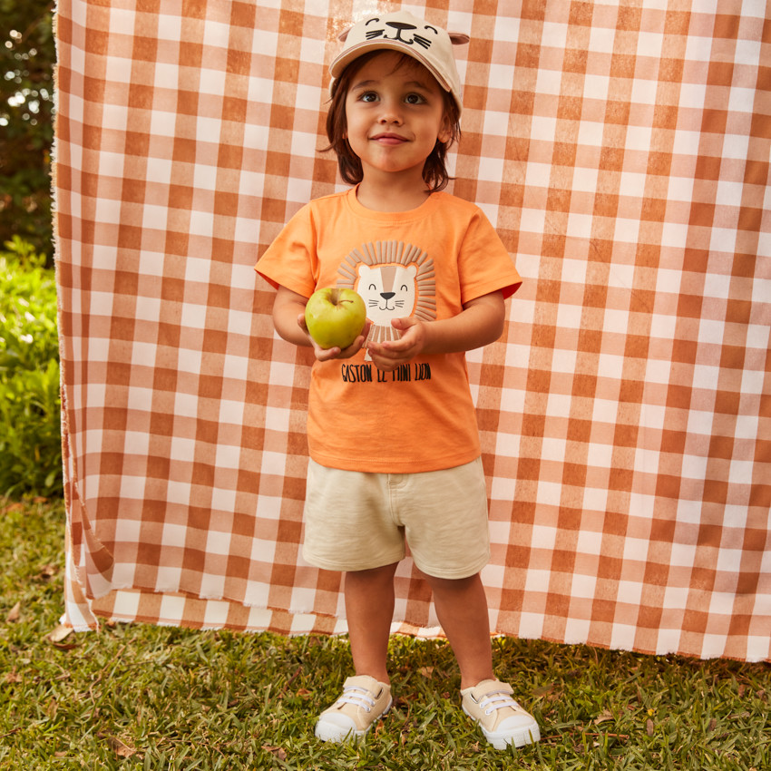 Camiseta de manga larga con estampado de león para bebé niño 