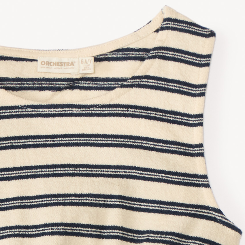 Conjunto corto de 2 piezas total look rayado para niña 