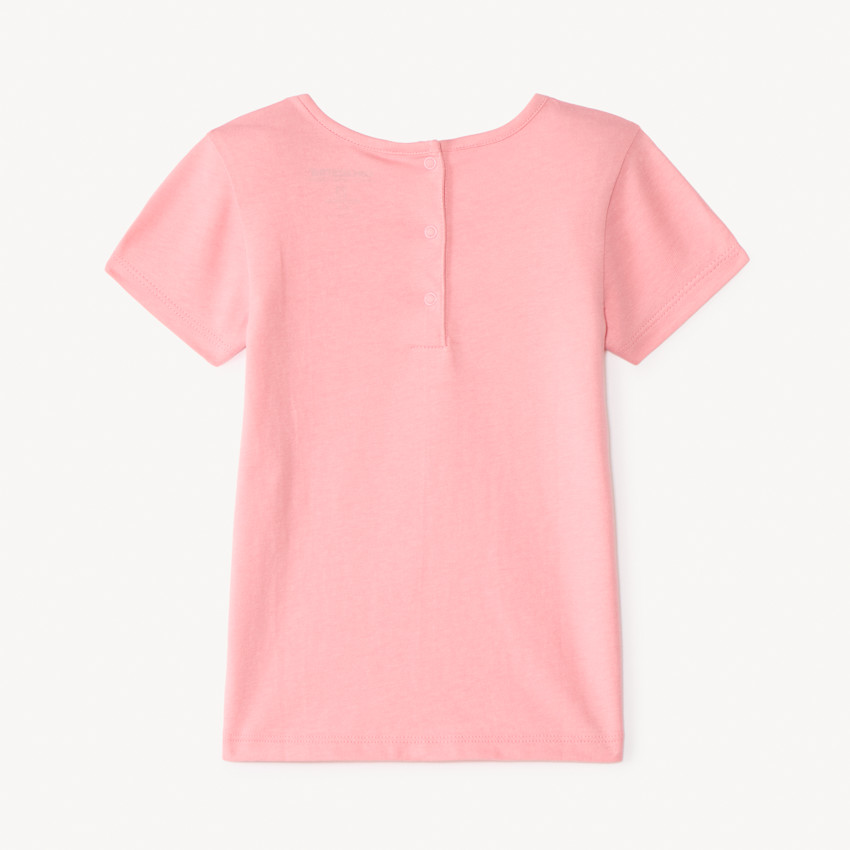 Camiseta de manga corta con print brillante y divertido para bebé niña 