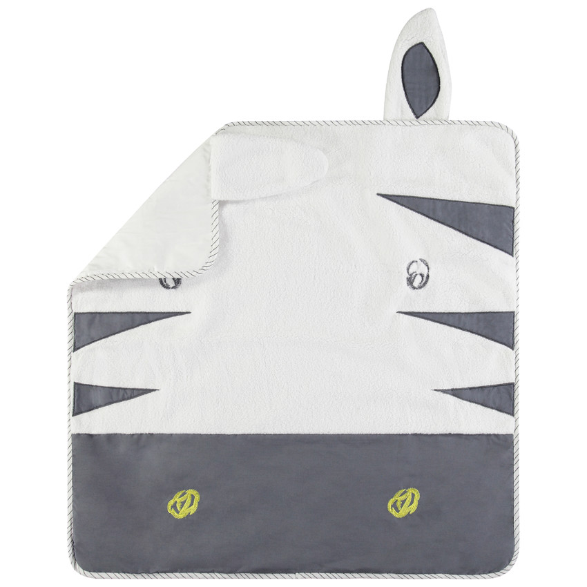 Cubierta de popelina y sherpa con motivo de cebra 