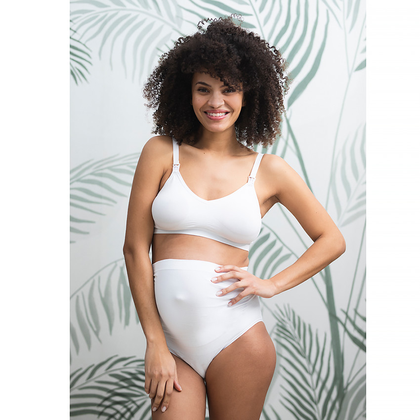 Pantalones de embarazo de tiro alto sin costuras en microfibra 