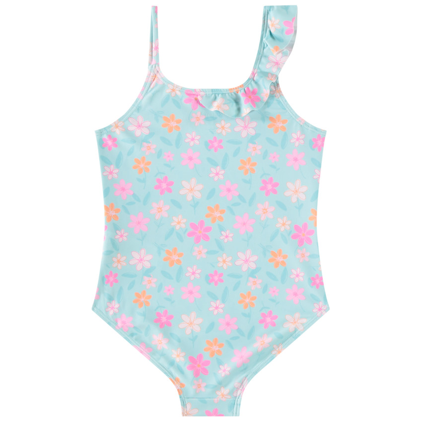 Bañador de una pieza con estampado de flores para niña 