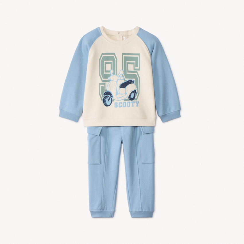 Conjunto sudadera y pantalón jogging estilo cargo para bebé niño 