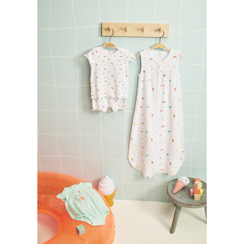 Combinaison corta de punto estampado hielo para niña 