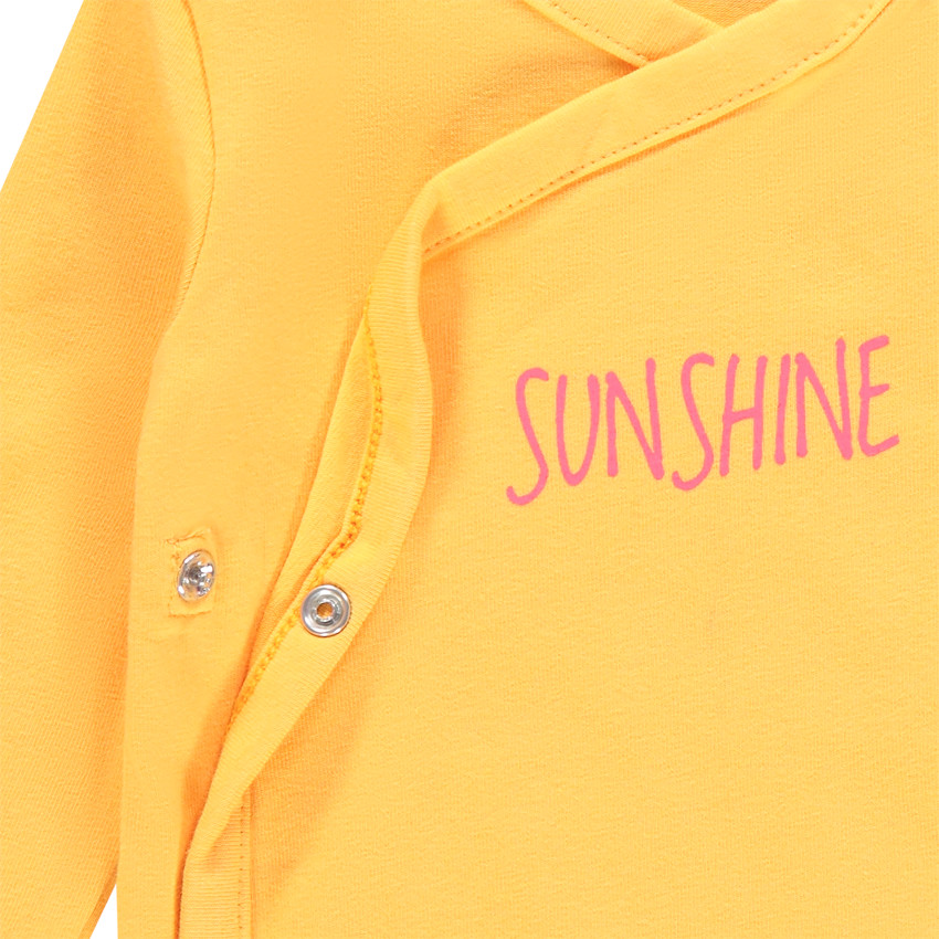 Pack de 5 bodies de manga larga de algodón con mensaje estampado para bebé niña 