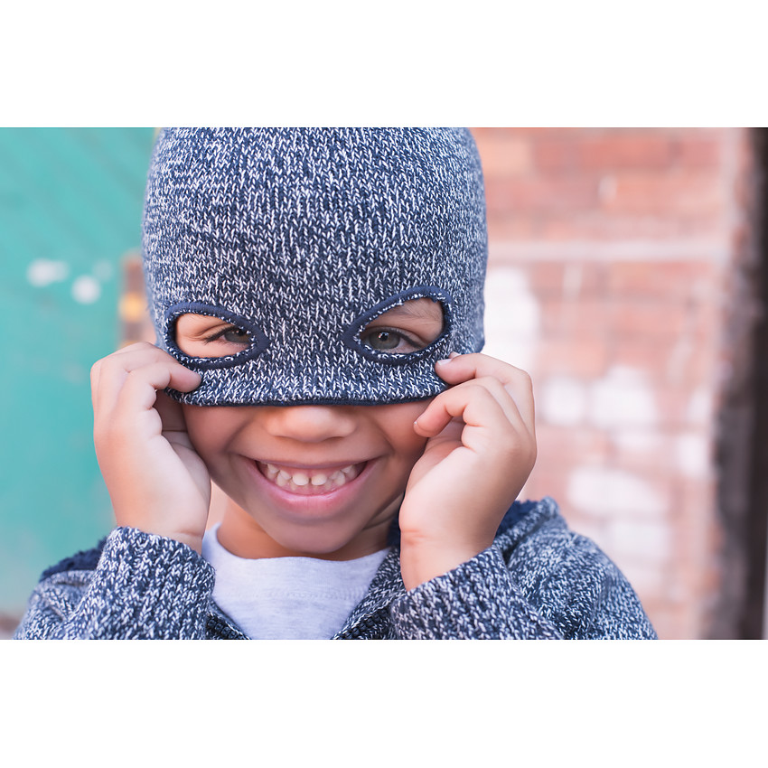 Gorro de punto con efecto de máscara 